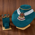 Pearl Look Necklace and Earring Medallion Jewelry Sets view 6