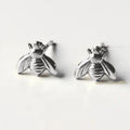 Sculpted Metal Bee Stud Earrings in Four Distinct Finishes view 2