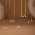 Stainless Steel Infinity Pendant Necklace Pave Zircon Charm view 3