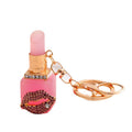 Resin Lipstick Keychain Rhinestone Lips Metal Bag Charm view 5