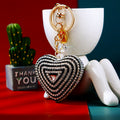 Jeweled Fortune Heart Keychains in Sixteen Solid and Striped Color Options view 11