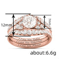 Engraved Round Solitaire Three-Ring Set In Three Metal Tones view 4
