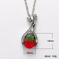 Multicolor Lute Shaped Pendant with Silver Tone Chain view 5