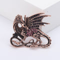 Winged Dragon Brooch With Curled Tail in Copper or Silver Tone view 6