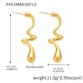 Elongated Oval Drop Earrings in Gold Silver and Two Tone view 8