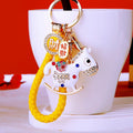 Jeweled Rocking Horse Keychain with Six Fortune Loops and Plain Option view 7