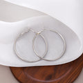 Gold and Silver Large Thin Classic Round Hoop Earrings view 7