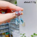 Heart And Pear-Shaped Two-Stone Drop Earrings In Two Colors view 4