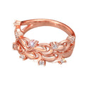 Rose Gold Tone Open Scrollwork Ring with Clear Crystal Accents view 5