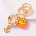 Persimmon Ruyi Keychain Gold Clasp Braided Cord Options view 3
