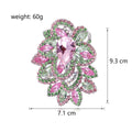 Pink Silver Tone Pink Green Crystal Floral Assortment Crystal Fifteen Designs Metal Brooch view 8