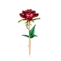 Red Green Rose Enamel Two Designs Metal Brooch Pin view 6
