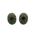 Green Crystal Oval Stud Earrings Statement Fashion Jewelry view 5