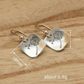 White Metal Square Dandelion Engraved Drop Earrings Alloy view 5