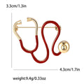 Stethoscope Outline Brooch in Four Enamel and Metal Colors view 8