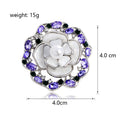 Camellia Pearl Look Shell Two Designs Metal Brooch Pin view 2
