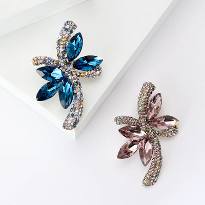 Front view of Crystal Bow brooch
