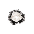 White Oversized Scrunchie With Black Lace Edge And Gallery Black Version view 5