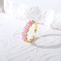 Gold Tone Open Band Evil Eye Adjustable Rings in Seven Styles view 8