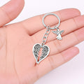 Silver Heart Wings Angel Charm Alloy Keychain Chain view 3