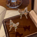 Gold Tone Crystal Butterfly Stud Earrings Fashion Jewelry view 1