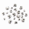Silver Tone Half Moon Open Crimp Bead Cover Components view 1