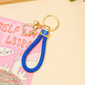 Heart Accent Braided Cord Keychain Gold Hardware 8 Colors view 2