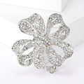 Looped Crystal Flower Brooch in Four Finishes Decorative Lapel Accessory view 8