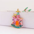 Colorful Castle Alloy Keychain With Lobster Clasp And Split Ring view 2