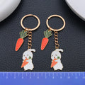 Two-Style White Easter Bunny and Carrot Charm Keychain Collection view 2