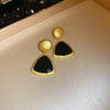 Black Triangle Earrings