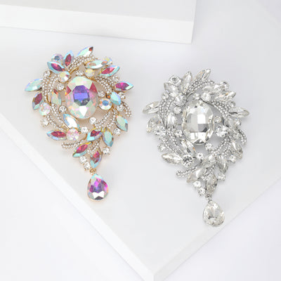 ornate crystal drop brooch group view