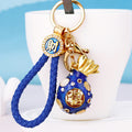 Round Fortune Pouch Keychains with Braided and Bare Wrist Loop Options view 2