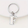 Stainless Steel Alphabet Letter Keychain With Polished Silver Initial Charm view 6