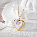 Gold Heart Locket Necklace Pressed Flower Photo Case 8 Styles view 12