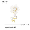 Pearl Flower Stem Brooch Cream Pink Or Silver Tone view 5
