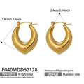 U-Shape Chunky Hoop Earrings Polished Gold Steel Pair view 6