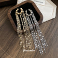 Crystal Chain Tassel Ear Cuffs in Gold and Silver Tones view 4