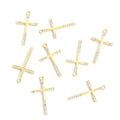Long Crystal Cross Charms in Gold Tone and Silver Tone view 3