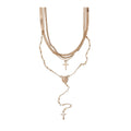 Layered Cross Necklace Sets in Silver and Gold Tone view 5