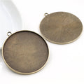 Large Round Cabochon Pendant Trays with Two Hanging Loops view 3