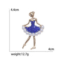 Dancing Ballerina Girl Brooch Pearl Skirt Rhinestone Dress Pin view 8