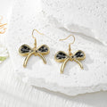 Gold Bow Dried Flower Resin Earrings Ten Color Styles view 11