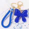 Rhinestone Bow Keychain Gold Ring Braided Cord 15 Styles view 7