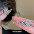Crystal Butterfly Ear Cuffs in Gold and Silver Tone Options view 1