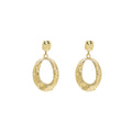 Hammered Irregular Oval Gold Tone Statement Stud Earrings view 5