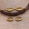 Antique Silver HOPE Letter Oval Small Hole Metal Bead view 2