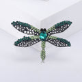 Dragonfly Brooch in Metal with Open Wings Set with Multicolor Crystals view 6