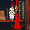 Jeweled Happy Rabbit Vehicle Hanging Ornaments in Four Colors and Cord Only Option view 2