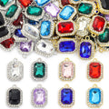 Rectangular Crystal Halo Charm Collection for Jewelry Making view 5